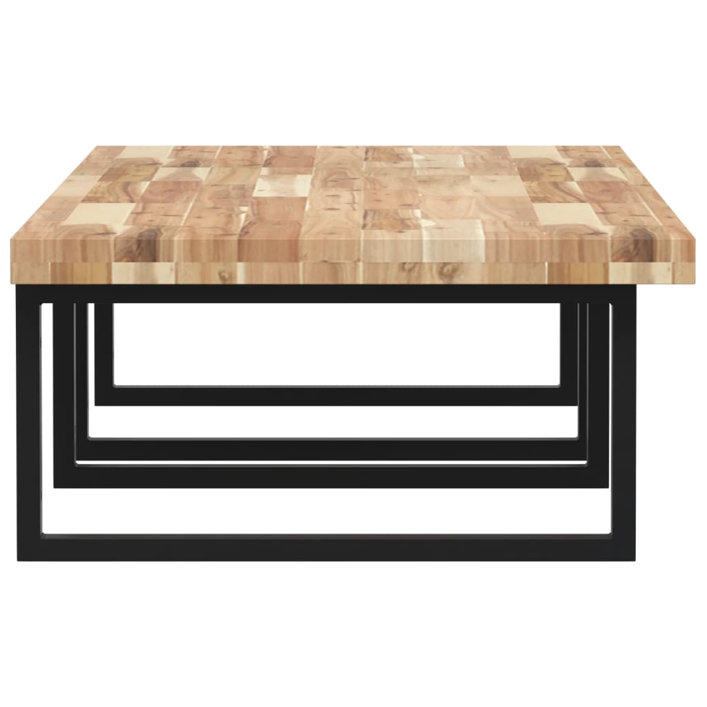 vidaXL Basin Shelf Wall Mounted Steel and Solid Wood Acacia