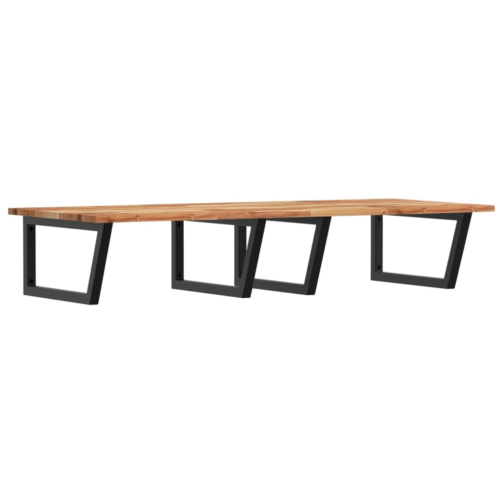 vidaXL Basin Shelf Wall Mounted Steel and Solid Wood Acacia