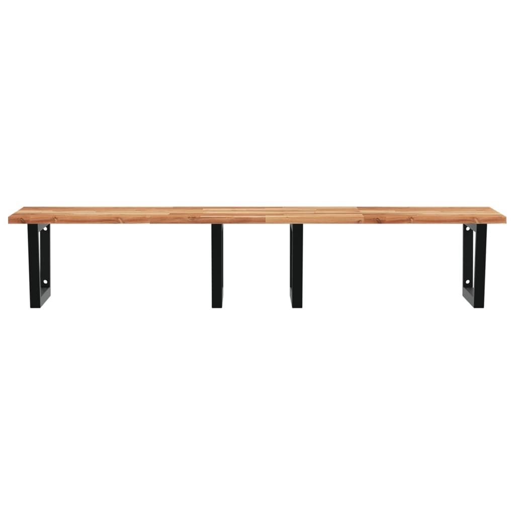 vidaXL Basin Shelf Wall Mounted Steel and Solid Wood Acacia