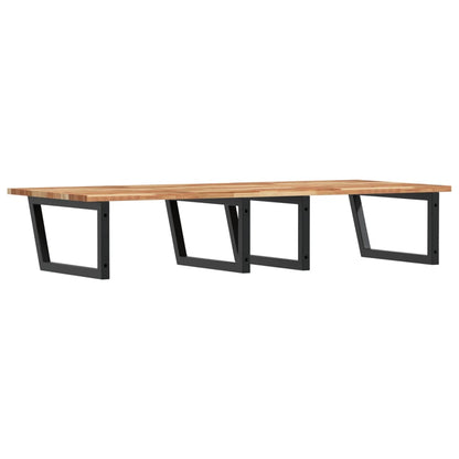 vidaXL Basin Shelf Wall Mounted Steel and Solid Wood Acacia