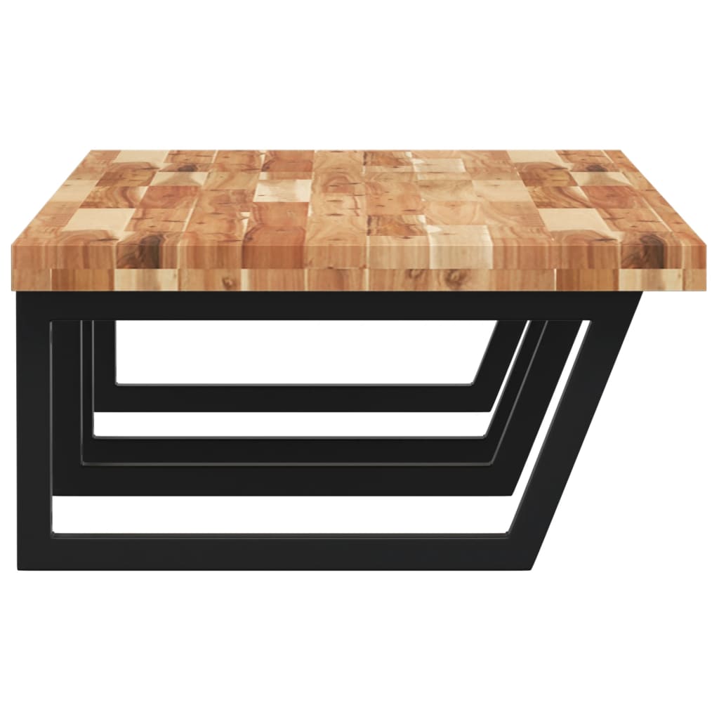 vidaXL Basin Shelf Wall Mounted Steel and Solid Wood Acacia