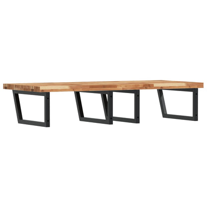 vidaXL Basin Shelf Wall Mounted Steel and Solid Wood Acacia