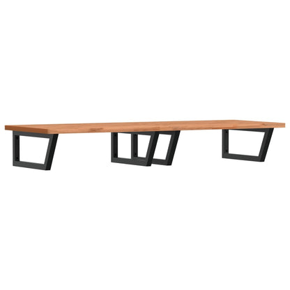 vidaXL Basin Shelf Wall Mounted Steel and Solid Wood Beech