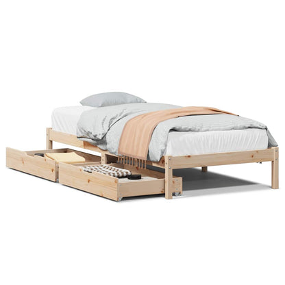 vidaXL Bed Frame without Mattress 75x190 cm Small Single Solid Wood Pine