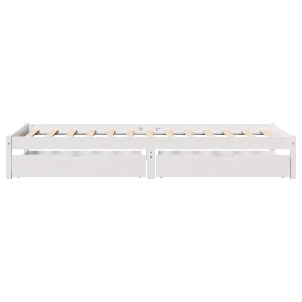 vidaXL Bed Frame without Mattress White 75x190 cm Small Single Solid Wood Pine