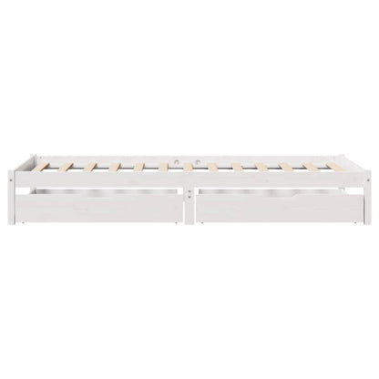 vidaXL Bed Frame without Mattress White 75x190 cm Small Single Solid Wood Pine