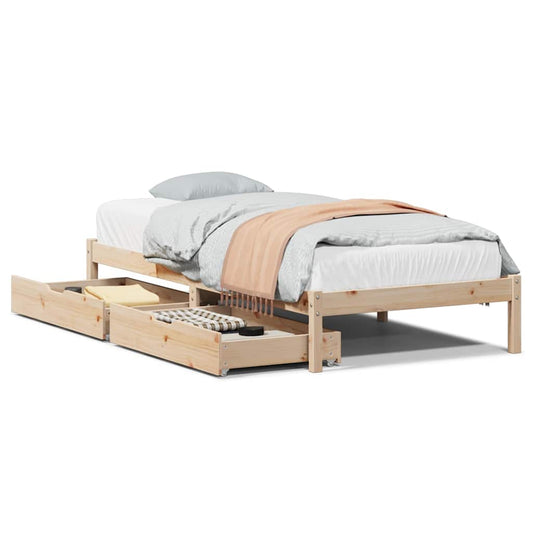 vidaXL Bed Frame without Mattress 90x190 cm Single Solid Wood Pine