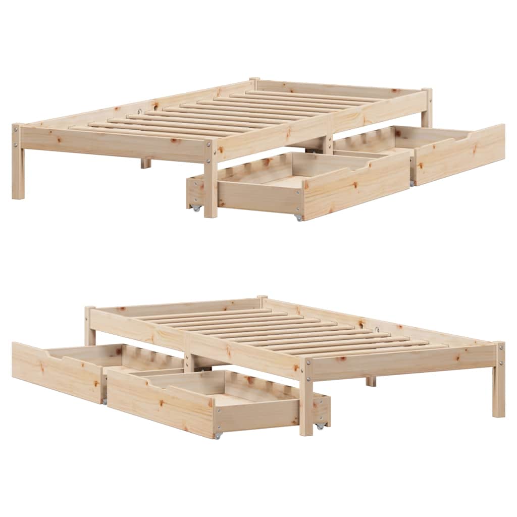 vidaXL Bed Frame without Mattress 90x190 cm Single Solid Wood Pine