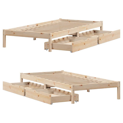 vidaXL Bed Frame without Mattress 90x190 cm Single Solid Wood Pine