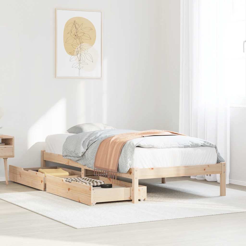 vidaXL Bed Frame without Mattress 90x190 cm Single Solid Wood Pine