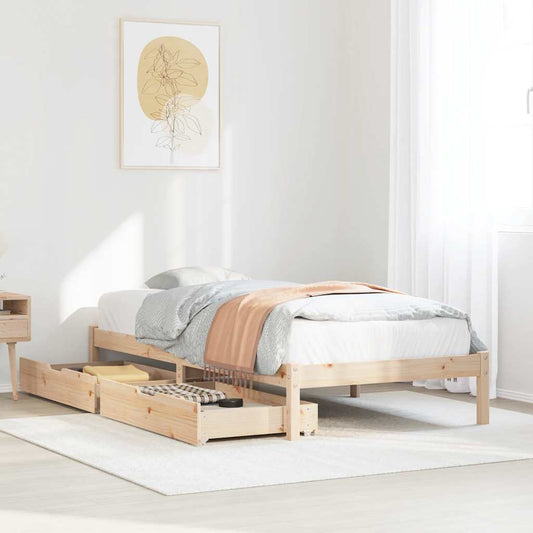 vidaXL Bed Frame without Mattress 90x190 cm Single Solid Wood Pine