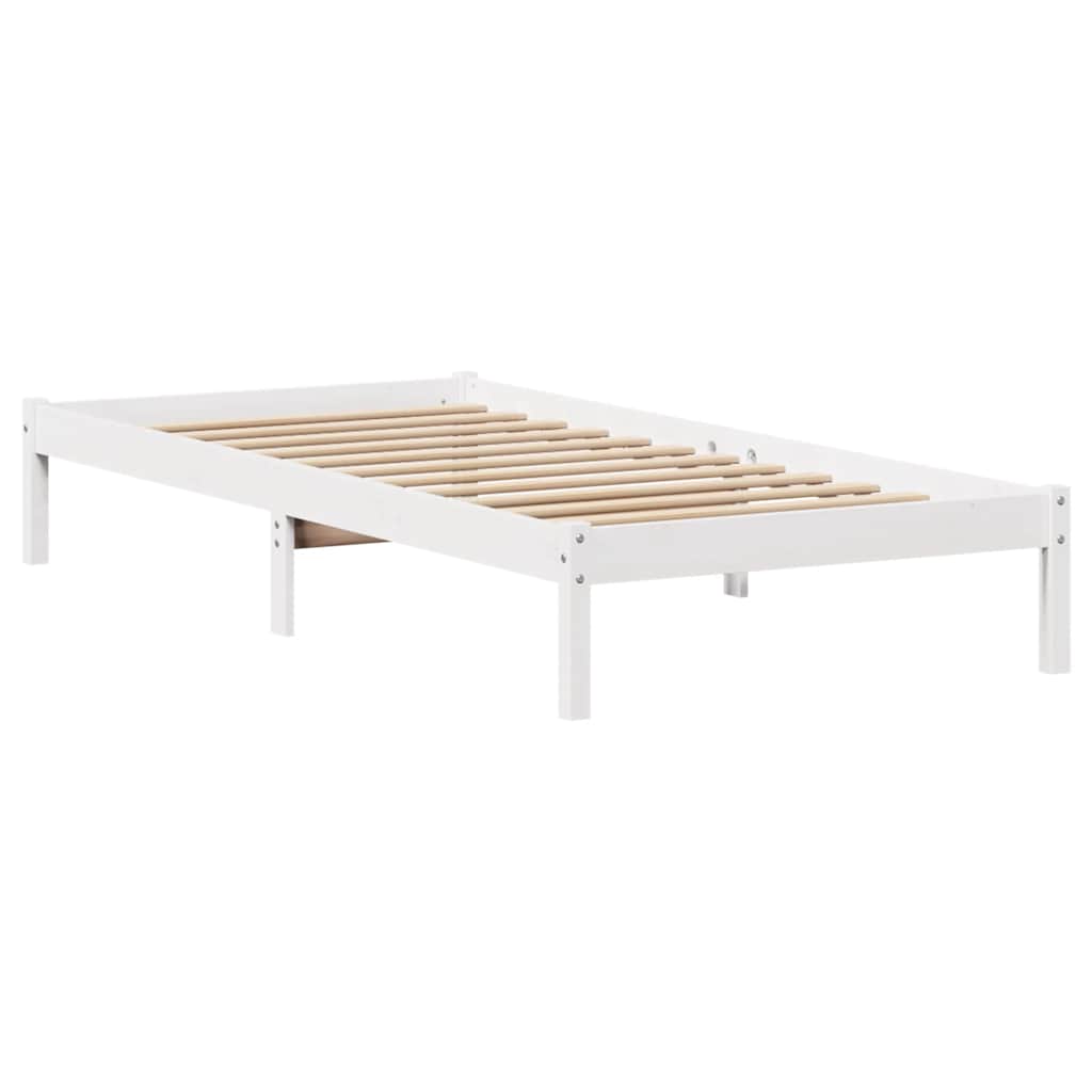 vidaXL Bed Frame without Mattress White 90x190 cm Single Solid Wood Pine