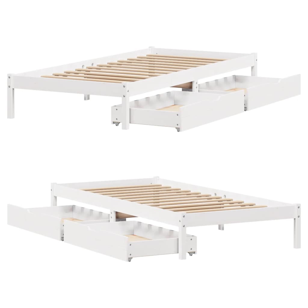 vidaXL Bed Frame without Mattress White 90x190 cm Single Solid Wood Pine