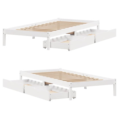 vidaXL Bed Frame without Mattress White 90x190 cm Single Solid Wood Pine