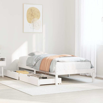 vidaXL Bed Frame without Mattress White 90x190 cm Single Solid Wood Pine