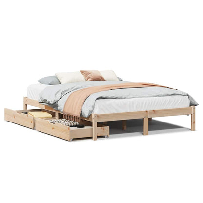 vidaXL Bed Frame without Mattress 120x190 cm Small Double Solid Wood Pine