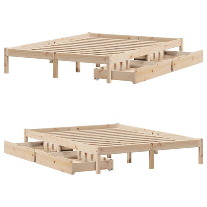 vidaXL Bed Frame without Mattress 120x190 cm Small Double Solid Wood Pine