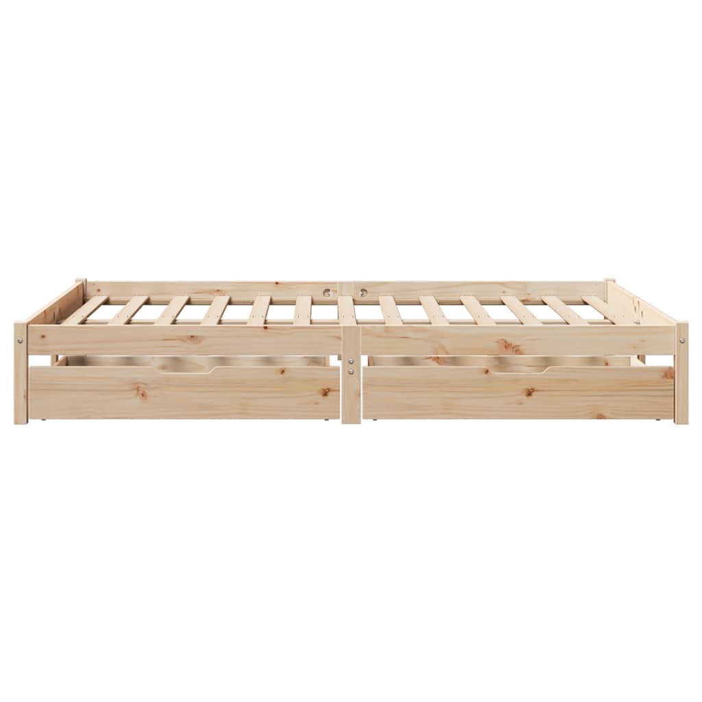 vidaXL Bed Frame without Mattress 135x190 cm Double Solid Wood Pine