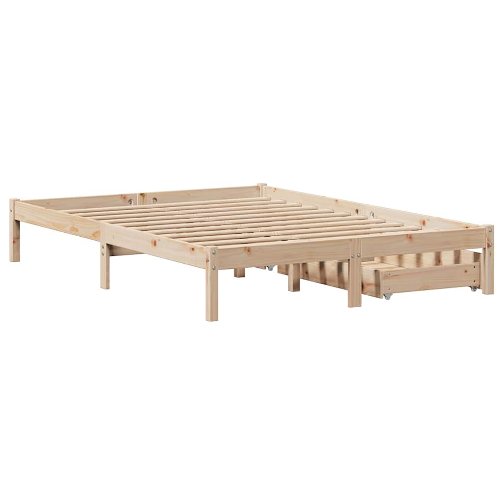 vidaXL Bed Frame without Mattress 135x190 cm Double Solid Wood Pine