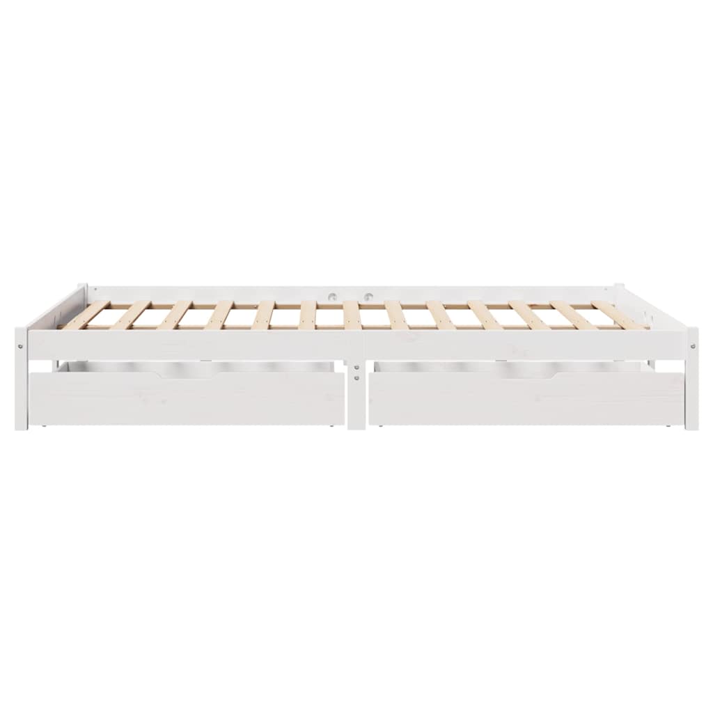 vidaXL Bed Frame without Mattress White 135x190 cm Double Solid Wood Pine