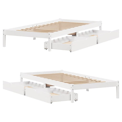 vidaXL Bed Frame without Mattress White 90x200 cm Solid Wood Pine