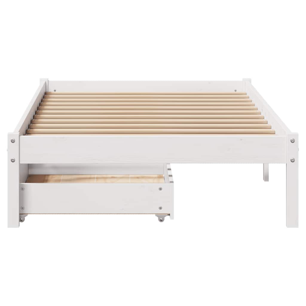 vidaXL Bed Frame without Mattress White 100x200 cm Solid Wood Pine