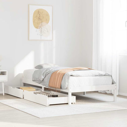 vidaXL Bed Frame without Mattress White 100x200 cm Solid Wood Pine