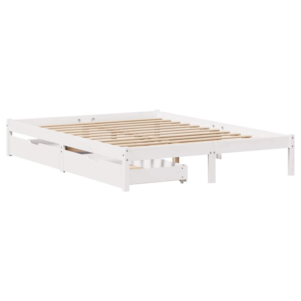 vidaXL Bed Frame without Mattress White 120x200 cm Solid Wood Pine