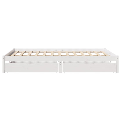 vidaXL Bed Frame without Mattress White 140x200 cm Solid Wood Pine