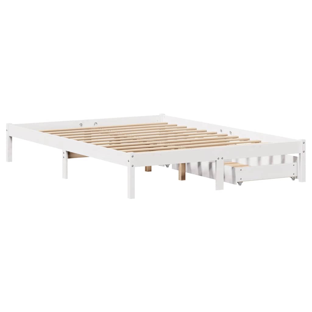vidaXL Bed Frame without Mattress White 140x200 cm Solid Wood Pine