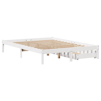 vidaXL Bed Frame without Mattress White 140x200 cm Solid Wood Pine