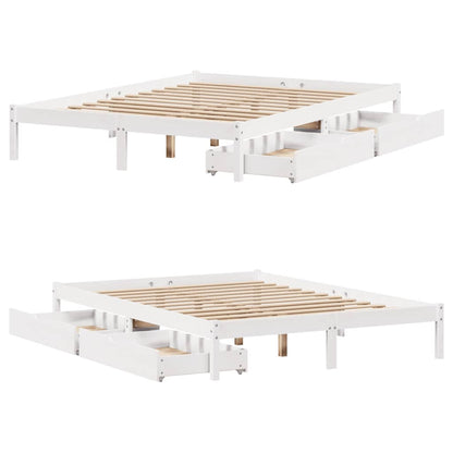 vidaXL Bed Frame without Mattress White 140x200 cm Solid Wood Pine