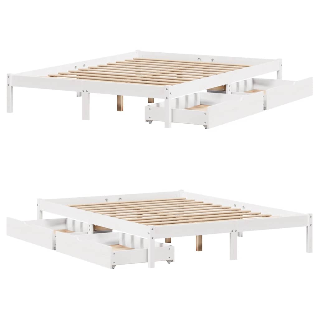 vidaXL Bed Frame without Mattress White 160x200 cm Solid Wood Pine