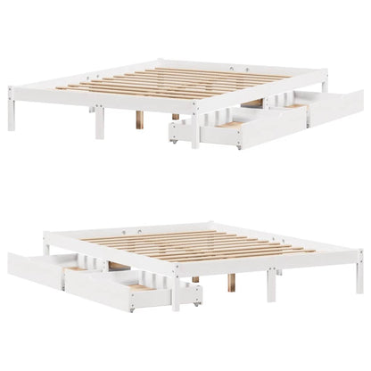 vidaXL Bed Frame without Mattress White 160x200 cm Solid Wood Pine