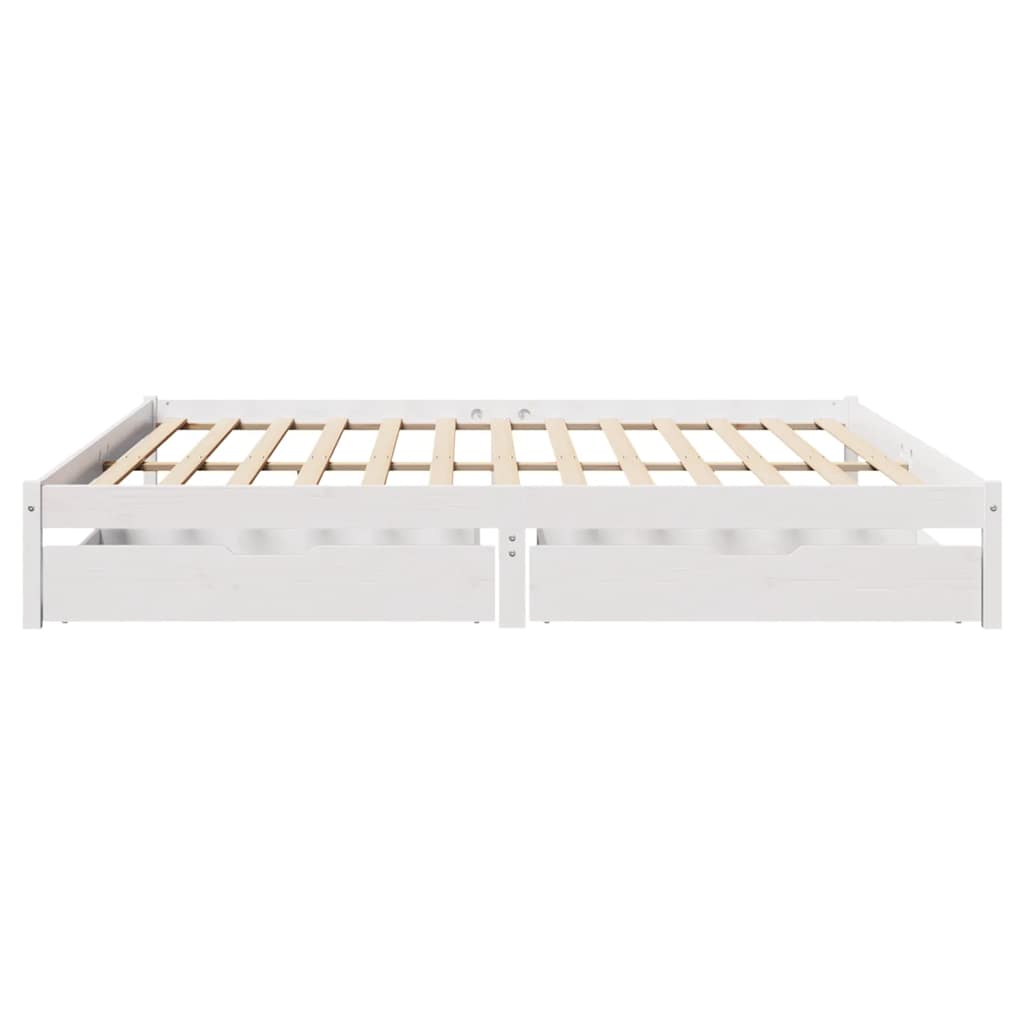 vidaXL Bed Frame without Mattress White 180x200 cm Super King Solid Wood Pine