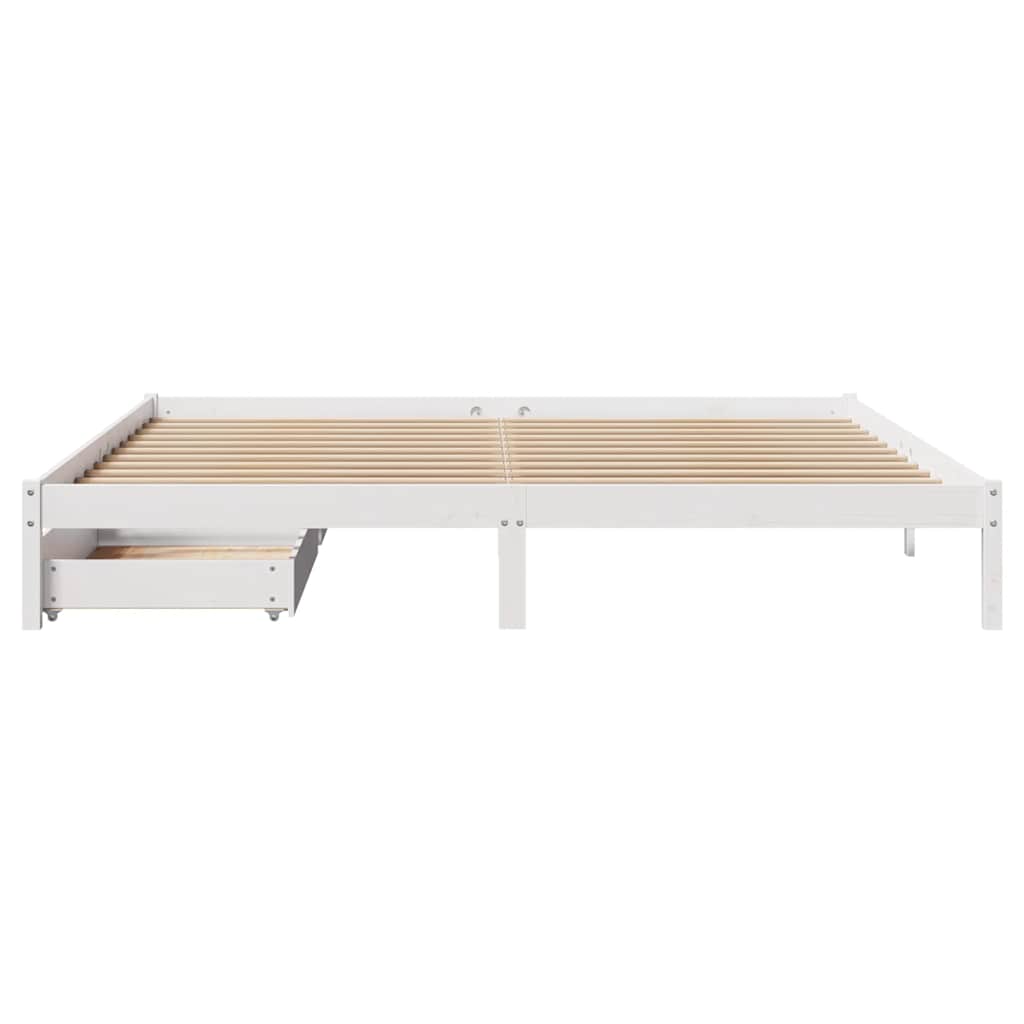 vidaXL Bed Frame without Mattress White 200x200 cm Solid Wood Pine