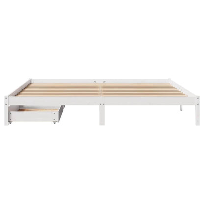 vidaXL Bed Frame without Mattress White 200x200 cm Solid Wood Pine