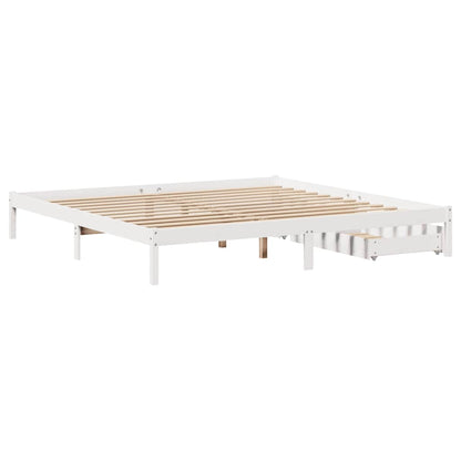 vidaXL Bed Frame without Mattress White 200x200 cm Solid Wood Pine