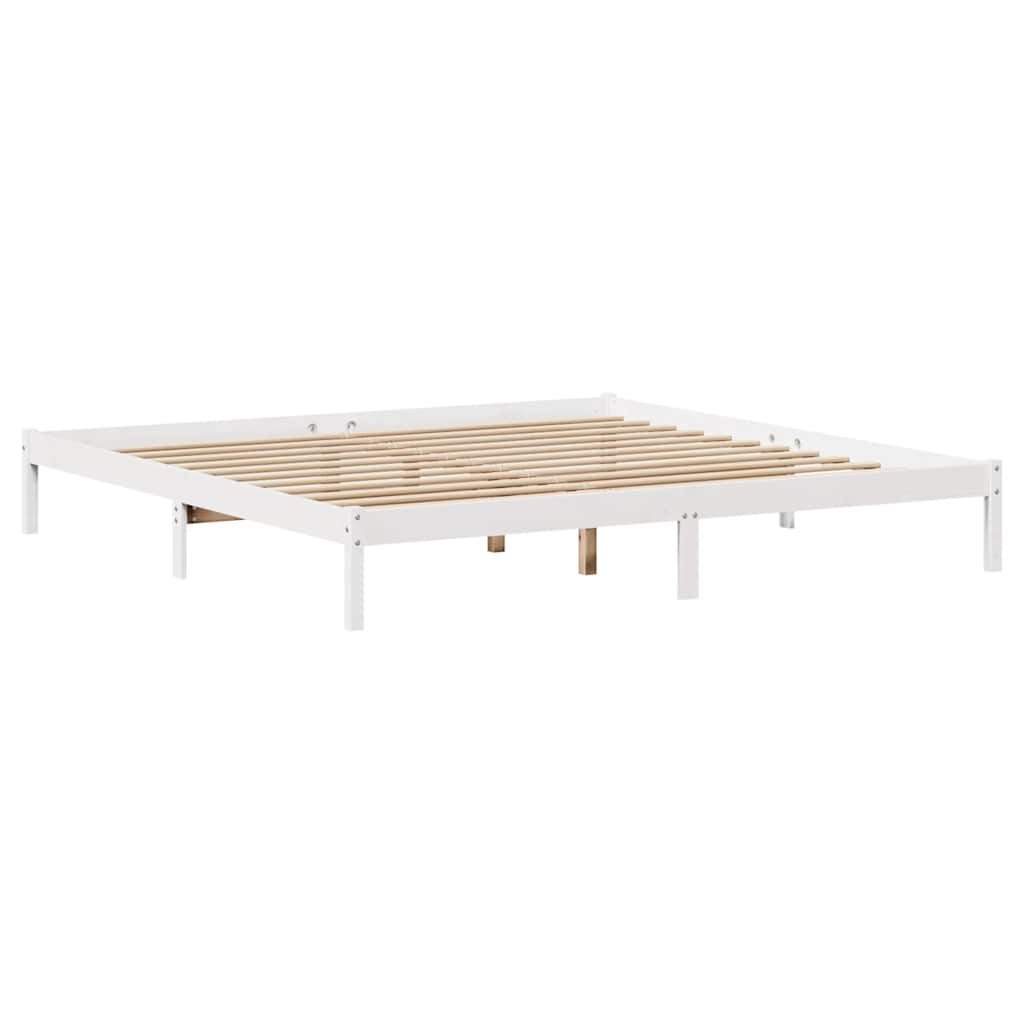 vidaXL Bed Frame without Mattress White 200x200 cm Solid Wood Pine