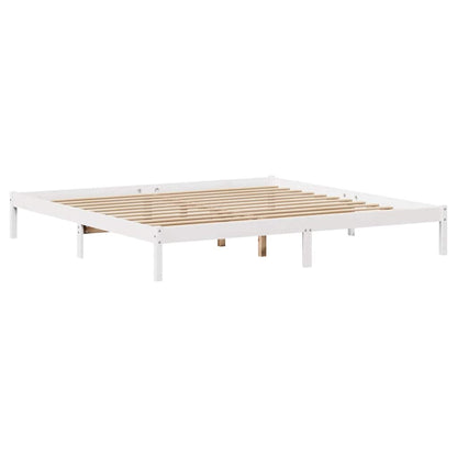 vidaXL Bed Frame without Mattress White 200x200 cm Solid Wood Pine