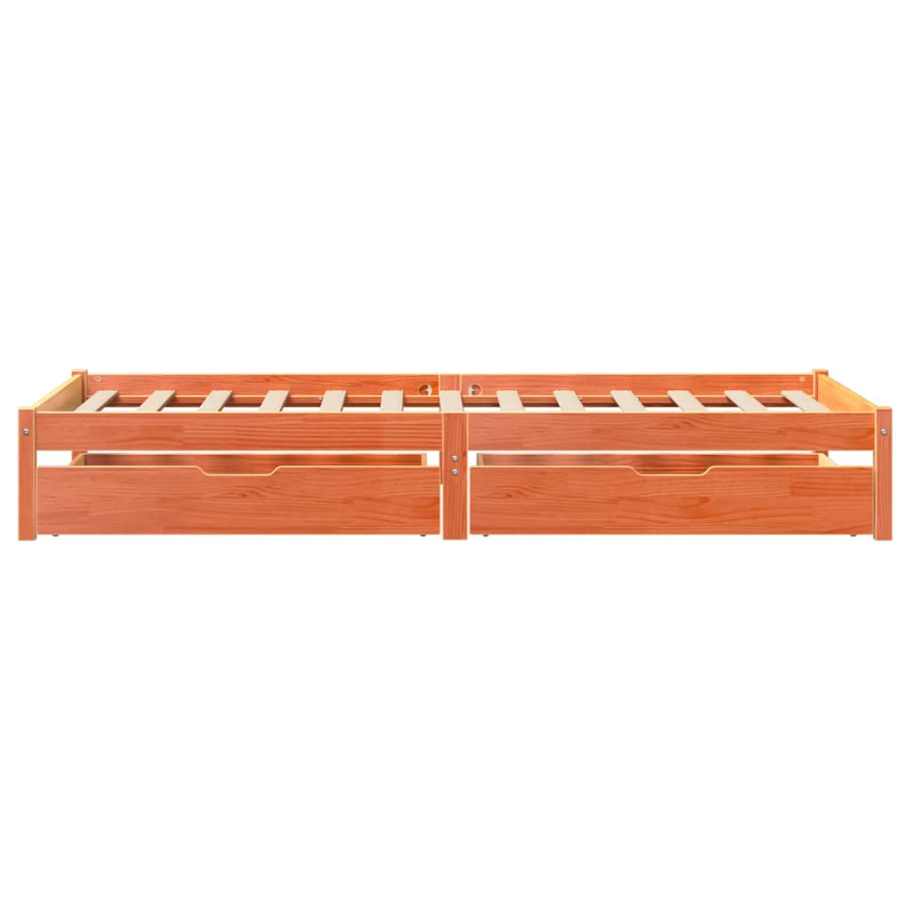 vidaXL Bed Frame without Mattress Wax Brown 90x200 cm Solid Wood Pine