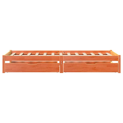 vidaXL Bed Frame without Mattress Wax Brown 90x200 cm Solid Wood Pine