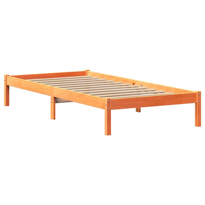 vidaXL Bed Frame without Mattress Wax Brown 90x200 cm Solid Wood Pine