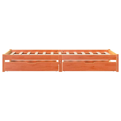 vidaXL Bed Frame without Mattress Wax Brown 100x200 cm Solid Wood Pine