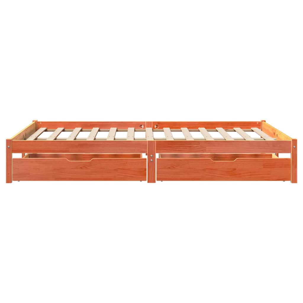 vidaXL Bed Frame without Mattress Wax Brown 150x200 cm King Size Solid Wood Pine