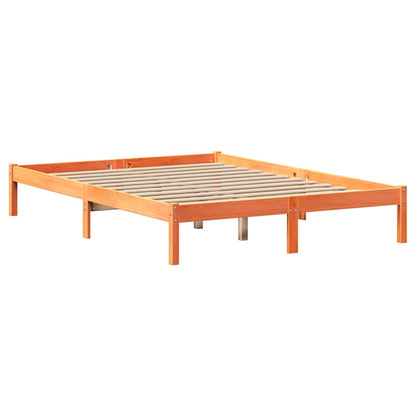 vidaXL Bed Frame without Mattress Wax Brown 150x200 cm King Size Solid Wood Pine