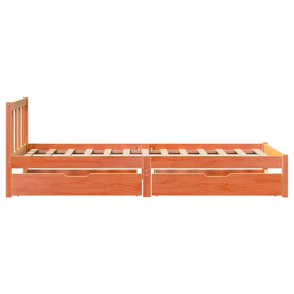 vidaXL Bed Frame without Mattress Wax Brown 100x200 cm Solid Wood Pine