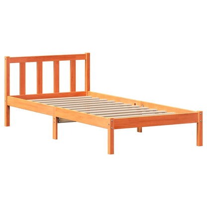 vidaXL Bed Frame without Mattress Wax Brown 100x200 cm Solid Wood Pine