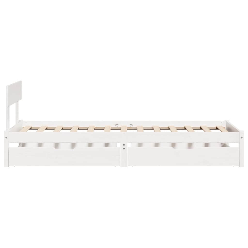 vidaXL Bed Frame without Mattress White 75x190 cm Small Single Solid Wood Pine