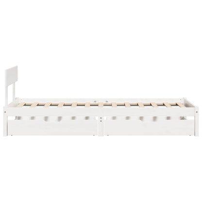 vidaXL Bed Frame without Mattress White 75x190 cm Small Single Solid Wood Pine